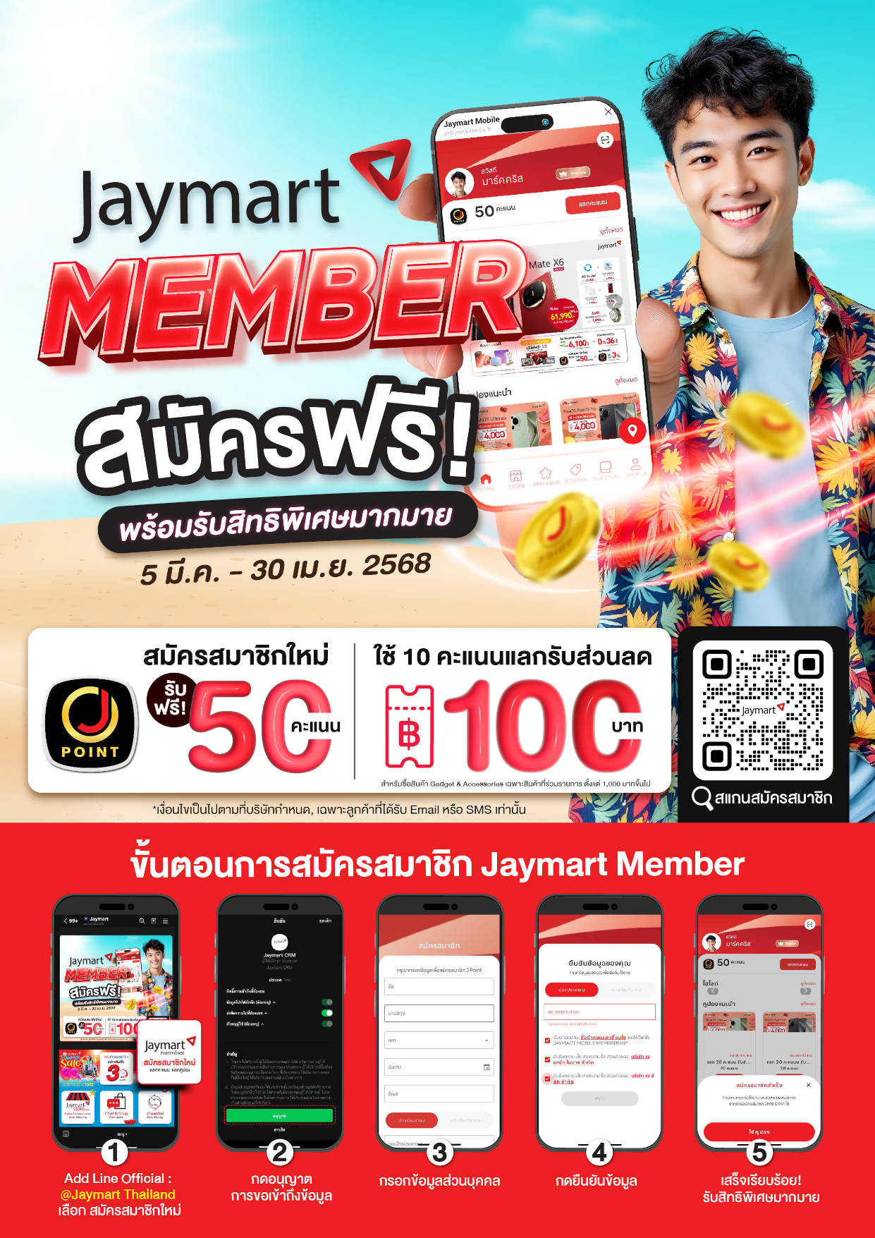 Jaymart Member สมัครสมาชิก ฟรี! พร้อมรับสิทธิ์พิเศษมากมาย