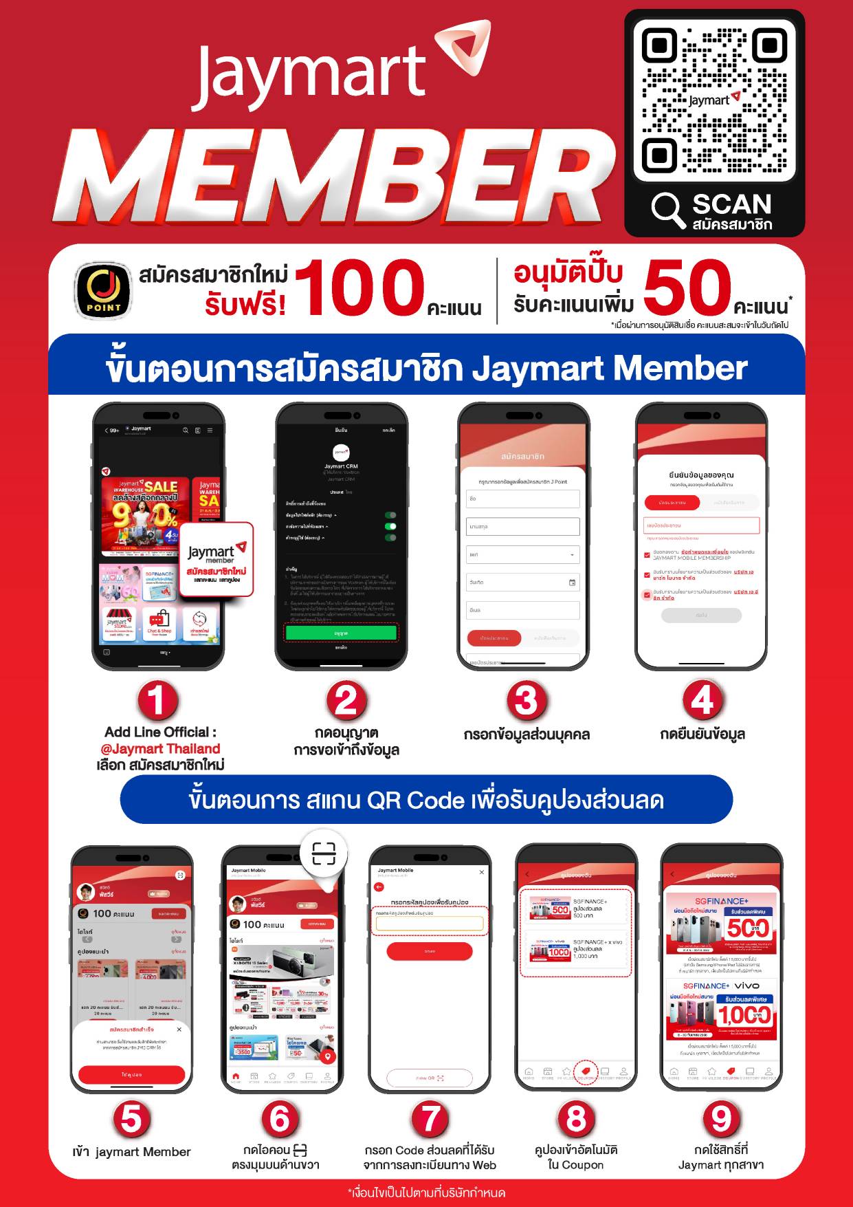 👉 สิทธิพิเศษสำหรับลูกค้า SG Finance Plus รับข้อเสนอที่ดีที่สุด ผ่อนมือถือใหม่ ที่ เจมาร์ท จ่ายดาวน์ 0% ไม่ต้องจ่ายสักบาท